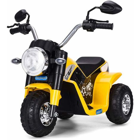 COSTWAY Moto Electrique pour Enfants 6 V Moto Véhicule Electrique pour Enfant à partir de 3 à 5 Ans Capacité de Charge 20KG Vitesse : 3-4km/h Rouge/Jaune