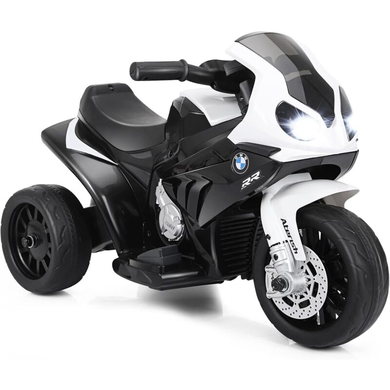 

Moto Montable para Niños, Motocicleta con 3 Ruedas para Niños y Niñas, Alimentada a Batería 6 V (Negro) - Costway