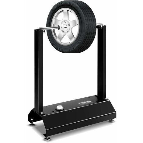 COSTWAY Motorcycle Wheel Balancer, 41x22x51cm Rim Tire Spin Static Truing Balancing Stand with Adjustable Centering Cones, Steel Bike Tire Maintenance Tool