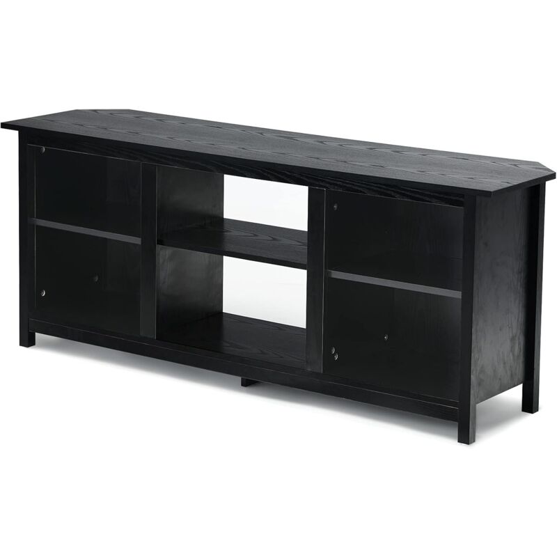 

Mueble para TV con 2 Niveles y Gran Almacenamiento, Armario para TV hasta 165 cm, Mesa para Salón (Negro) - Costway