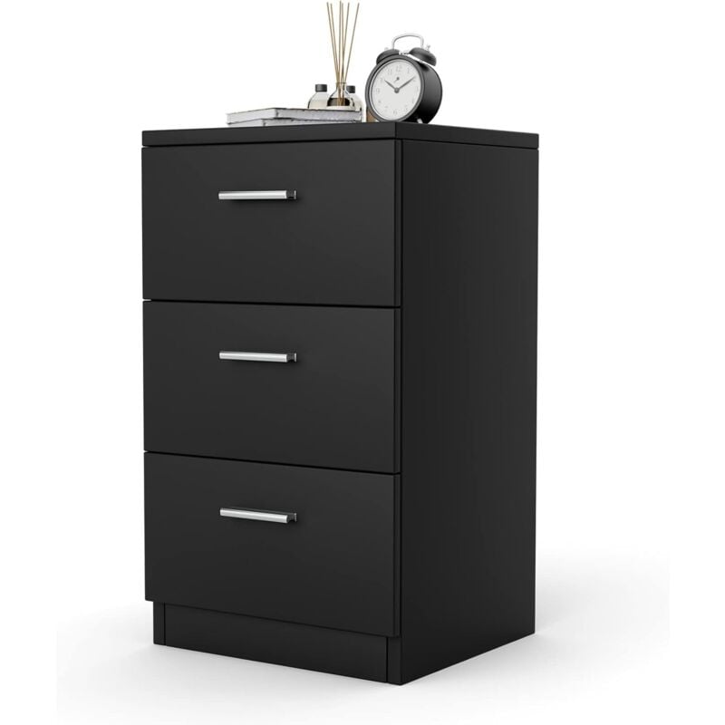 Costway Nachttisch Bett Nachtkommode Holz Nachtkonsole Mit Schubladen Beistelltisch Schwarz 0753215529445