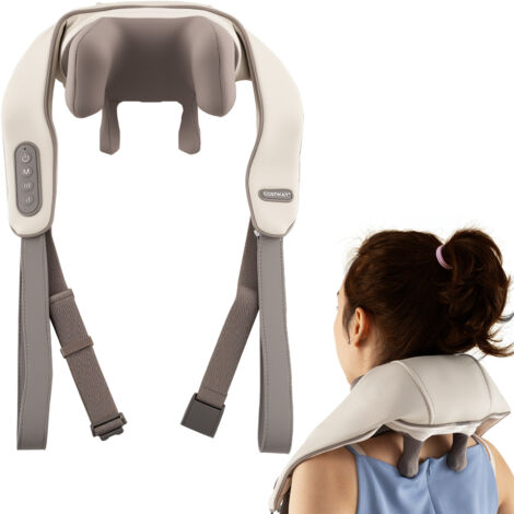 COSTWAY Neck Shoulder Massager 4D Deep Tissue Shiatsu Massage Machine Beige