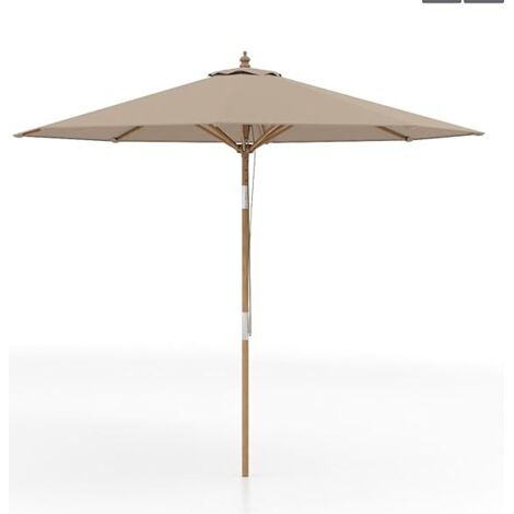 COSTWAY Ombrellone da Giardino 280 cm, Ombrellone Inclinazione Regolabile a 30°,8 Stecche,Kakhi
