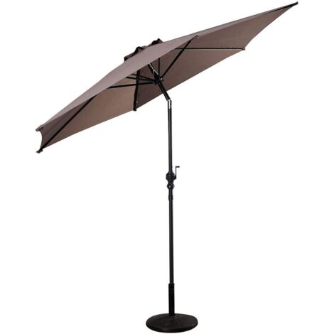 COSTWAY Ombrellone da Giardino Parasole da Esterno Ombrello da Spaggia Ø270 cm, Marrone