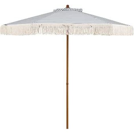COSTWAY Ombrellone da Spiaggia 200 cm,6 Stecche in Alluminio,con Nappe,per Spiaggia Piscina Cortile