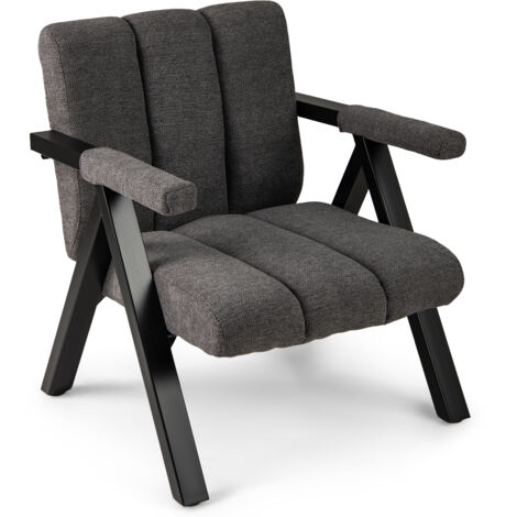 COSTWAY Oversized Accent Chair Comfy Reading Chair with Metal Frame-Gray