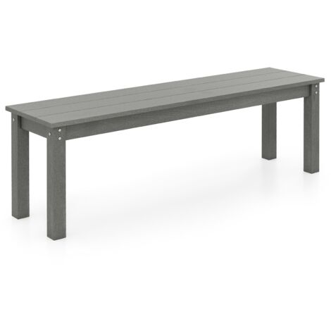 COSTWAY Panchina da Esterno in HDPE 140 x 35 x 45 cm, Panca da Giardino Senza Schienale per 2-3 Persone, Panchina dello Spogliatoio per Patio e Cortile, Portata 340 kg (Grigio)