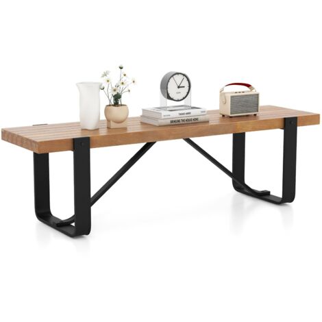 COSTWAY Panchina da Pranzo, Panchina per Ingresso da 152,5 cm, con Struttura in Metallo, Piedini Regolabili, Panchina per Corridoio, Portata 300 kg, 152,5 x 43 x 44 cm