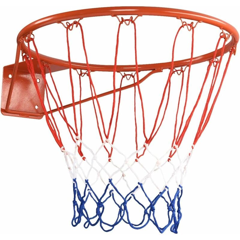 Panier de Basket Anneau Suspendu de Basket-Ball avec Filet Fixation au Murale en Acier Intérieur/Extérieur Diamètre du Anneau : 46 cm Convient aux