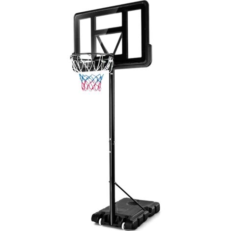 Costway – Panier de basket extérieur hauteur réglable 130-305 cm – Panneau HDPE résistant aux chocs – Base remplissable pour stabilité – 2 roues