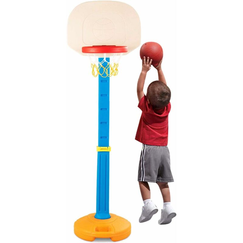 COSTWAY Panier de Basketball Portable pour Enfants 3-7 Ans Hauteur Ajustable 120-160 CM Jeux Jardin et Jouets de Plage