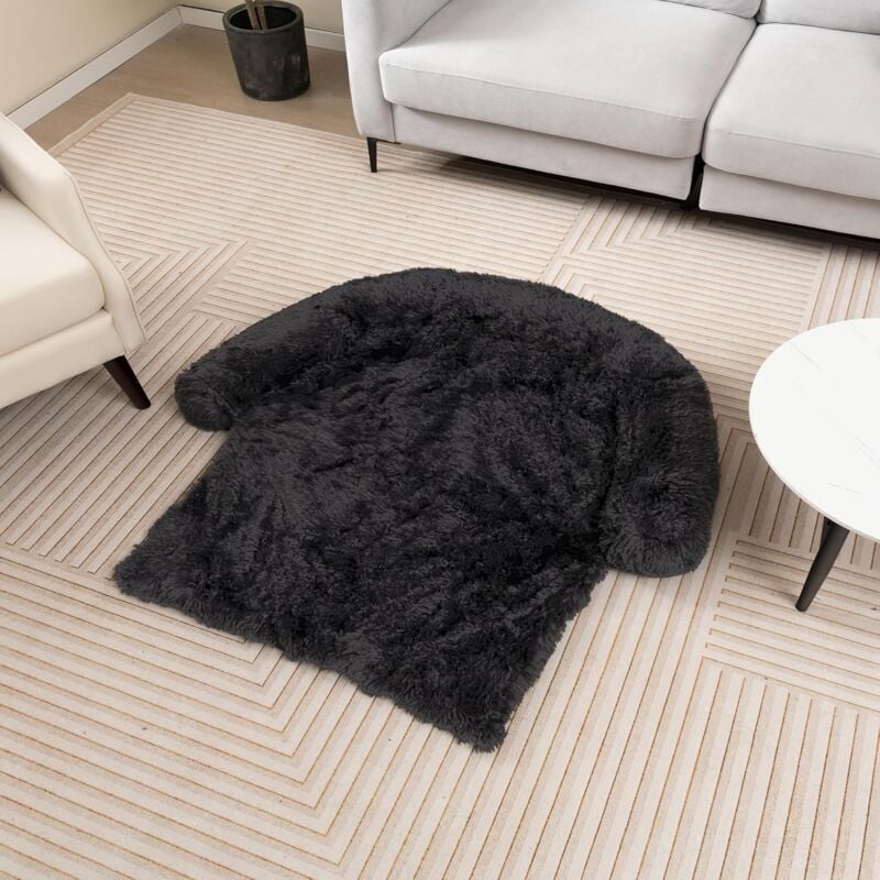 Panier pour Chien en Peluche, Tapis Peluché pour Chien Amovible et Lavable, Couverture de Protection Antidérapante pour Chien de Différente Taille,