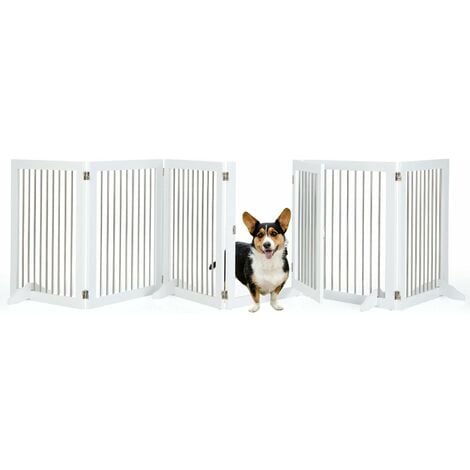 Parque plegable para perros 8 paneles con bolsa PawHut Ø154x76 cm