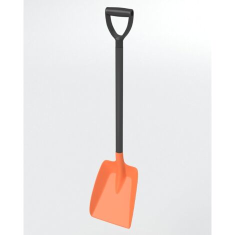 COSTWAY Pelle à neige, pelle à neige de 111 cm de long avec poignée ergonomique et manche en aluminium, chasse-neige léger pour allées, jeux de neige, orange