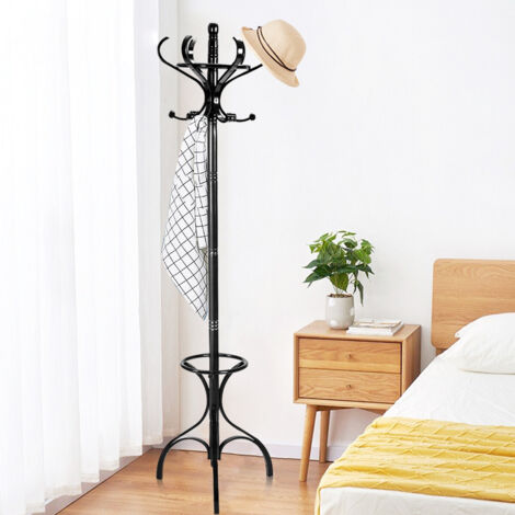 COSTWAY Perchero de Pie con 12 Ganchos para Colgar Ropa Perchero de Madera 182 cm para Pasillo Dormitorio Oficina