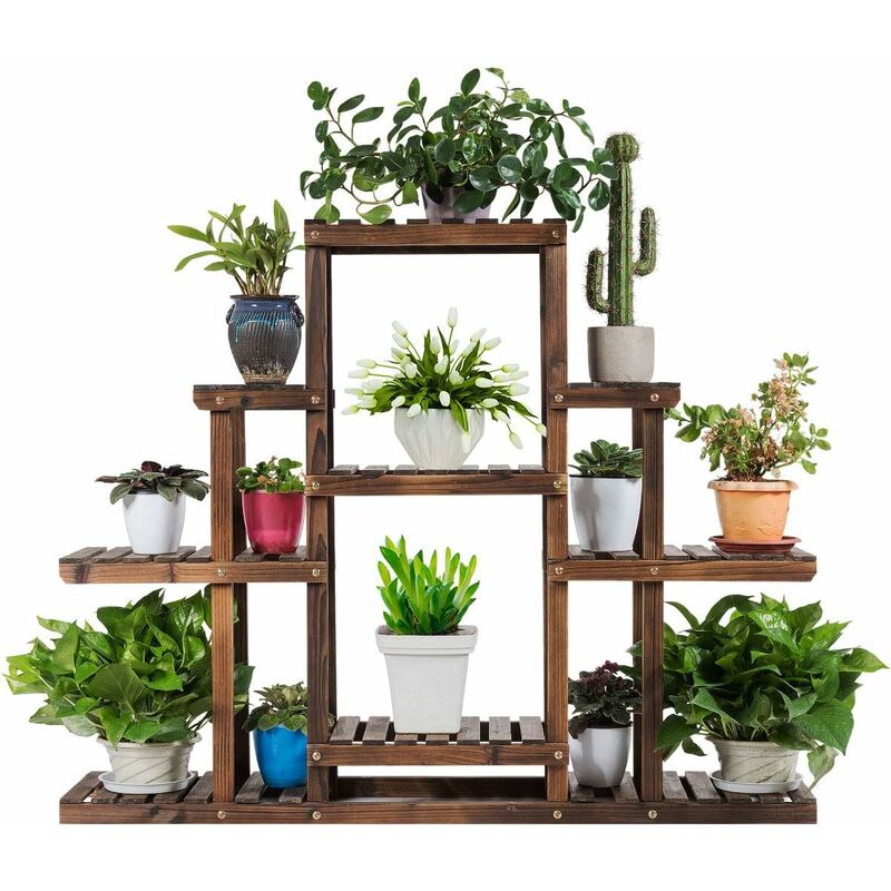COSTWAY Pflanzenregal Blumenregal, Blumenstaender Holz