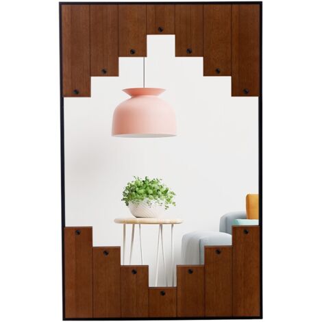 COSTWAY Piano Key-Shaped Framed Decoration Rectangle Wall Mirror Makeup Vanity Mirror