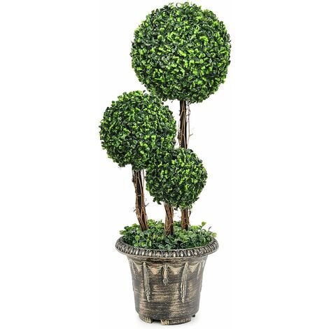 Palma tropicale artificiale con vaso nero, Finto bonsai da interno con 10  foglie realistiche, 160 cm - Costway