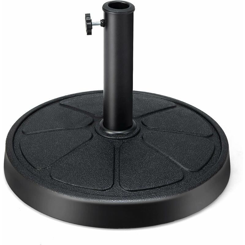 Pied de Parasol Déporté φ45CM 14KG, Base de Parasol en Résine pour Parasol 38/48 mm, Tuyau en Métal, Lestage de Parasol pour Balcon, Jardin, Patio,