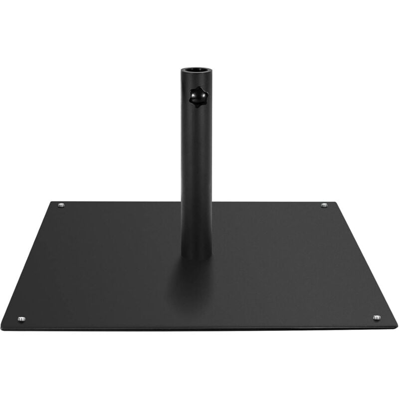 Pied de Parasol Lourd 50x50cm 16kg, Socle Parasol Extérieur Carré pour Parasolφ40/50mm avec 4 Repose-Pieds, Support Parasol en Métal pour Terrasse,