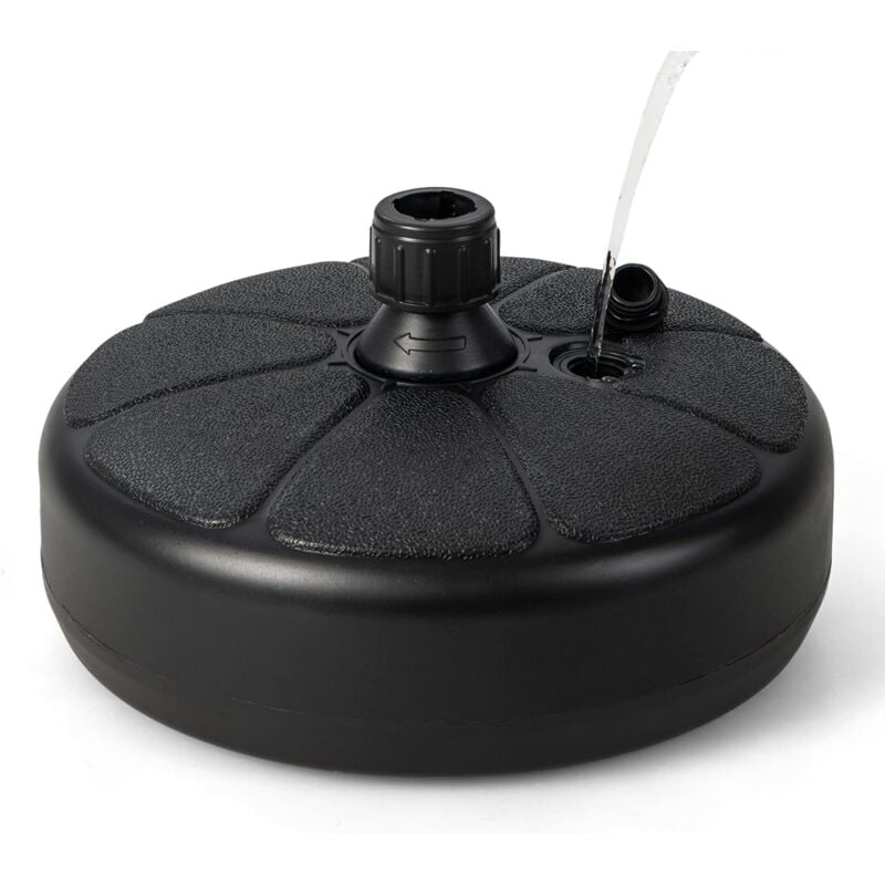 Pied de Parasol, Socle Parasol Extérieur en hdpe pour Parasol φ38mm, Pieds Parasol Rempli de 15Kg Sable / 9,5L Eau pour Terrasse, Piscine, Patio,
