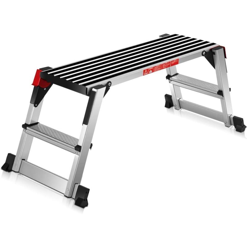 Plateforme de Travail Aluminium Pliable Capacité de 150 kg avec Serrures de Sécurité,Surface Antidérapante 96 x 30 x 50CM pour Maison,Bureau, Atelier