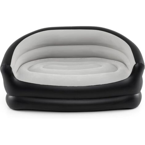 COSTWAY Poltrona Gonfiabile a 2 Posti,Portatile con Superficie Floccaggio PVC,143x96x74 cm