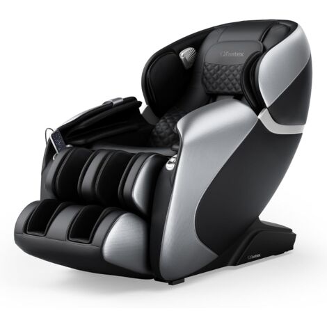 COSTWAY Poltrona Massaggiante 12 Modalità, Sedia Shiatsu a Gravità Zero con Traccia SL, Sistema di Riscaldamento Incorporato e di Massaggio con Aria, Sedia Reclinabile con Comando Vocale (Nero)