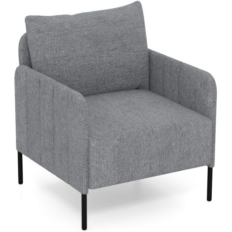 COSTWAY Poltrona Relax, Poltrona Singola in Chenille con Cuscino, Sedia da Soggiorno con Piedini Regolabili, Sedia Moderna per Camera da Letto, Studio, Portata 150 kg