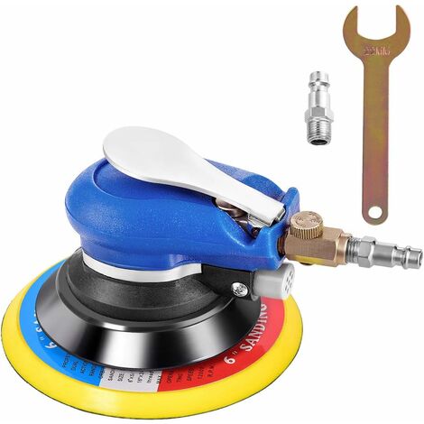COSTWAY Ponceuse Pneumatique 6 Pouces Polisseuse des Véhicules Diamètre Ø150mm 10000RPM Vitesse Réglable Pression d'Air 6,3 Bars pour Voiture, Métal avec Clé