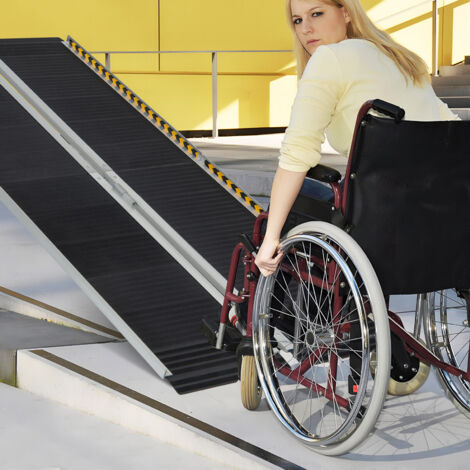 COSTWAY Portable Aluminum Wheelchair Ramp 6FT Wheelchair Ramp w/ Transition Plate