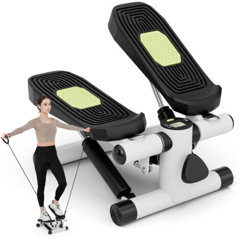 COSTWAY Portable Hydraulic Stepper Mini Stepper for Workout-White