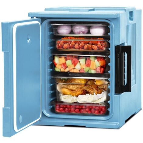 COSTWAY Portable Insulated Food Pan Carrier End-Loading Food Warmer 6 Full-size Pans