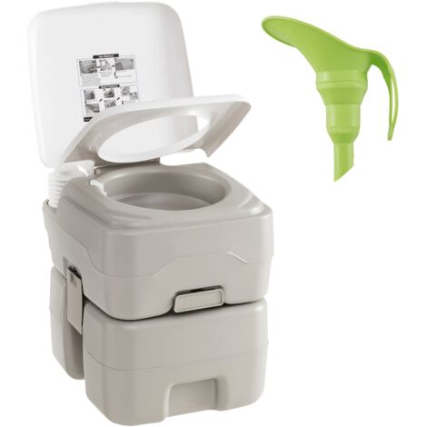 COSTWAY Portable Toilet 20 L Waste Tank Compact Travel RV Toilet w/ Flush Pump