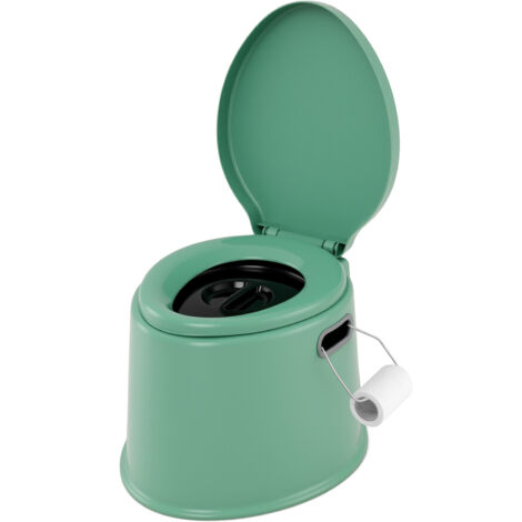 COSTWAY Portable Travel Toilet Camping Toilet w/Detachable Inner Bucket-Green