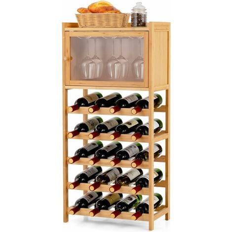 COSTWAY Portabottiglie per Vino da Parete Industriale, Scaffale di  Stoccaggio per Vino a Parete a 2/3 Livelli con Porta Calici, in Metallo,  per Casa, Bar, Cucina, Ristorante (80 x 20 x 63 cm)