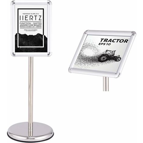 Costway – Porte affiche sur pied en aluminium – Cadre réglable 360° – Base stable 28cm – Pour conférences et expositions – Protection contre la saleté
