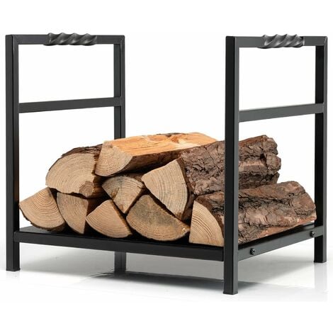 Porte-bûches bois de cheminée en métal en forme de u 43 x 37 x 39,5 cm avec  poignées charge 30 kg intérieur extérieur - Conforama