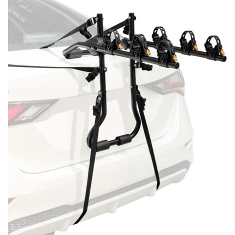 COSTWAY Porte-Vélo Arrière 3 Vélos, Transporteur Automobile Pliable pour Voiture, avec Longueur&Angle Réglables Capacité 45kg, Compatible avec Universel Hayons SUV, Montage Facile
