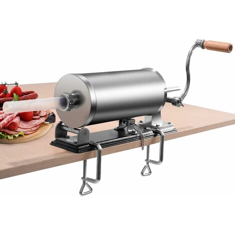 Costway – Poussoir à saucisse manuel 3,6 L – 4 tubes de remplissage en acier inoxydable – Fixation stable avec serre-joints – Pour saucisses et hot-dogs
