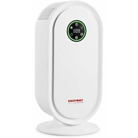COSTWAY Purificateur d'air avec Filtre de Rechange en HEPA et Charbon Actif,Système de Capteur Intelligent Jusqu'à 40m²pour Eliminer Pollen