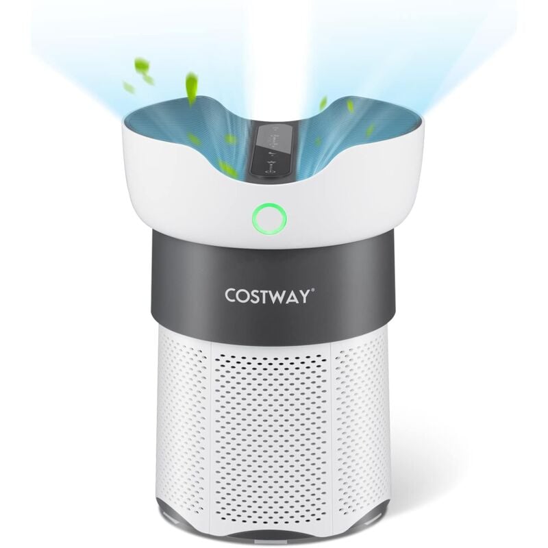 Purificateur d'Air avec Filtre hepa H13 pour Bureau Domicile Jusqu'à 121 m², Air Purifier Silencieux avec 4 Vitesses Minuterie 8H Élimine 99,99%