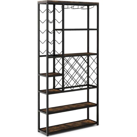 COSTWAY Rack Industriale Indipendente per Vino da Pavimento, per Bar Domestico, La Dispensa, La Sala da Pranzo