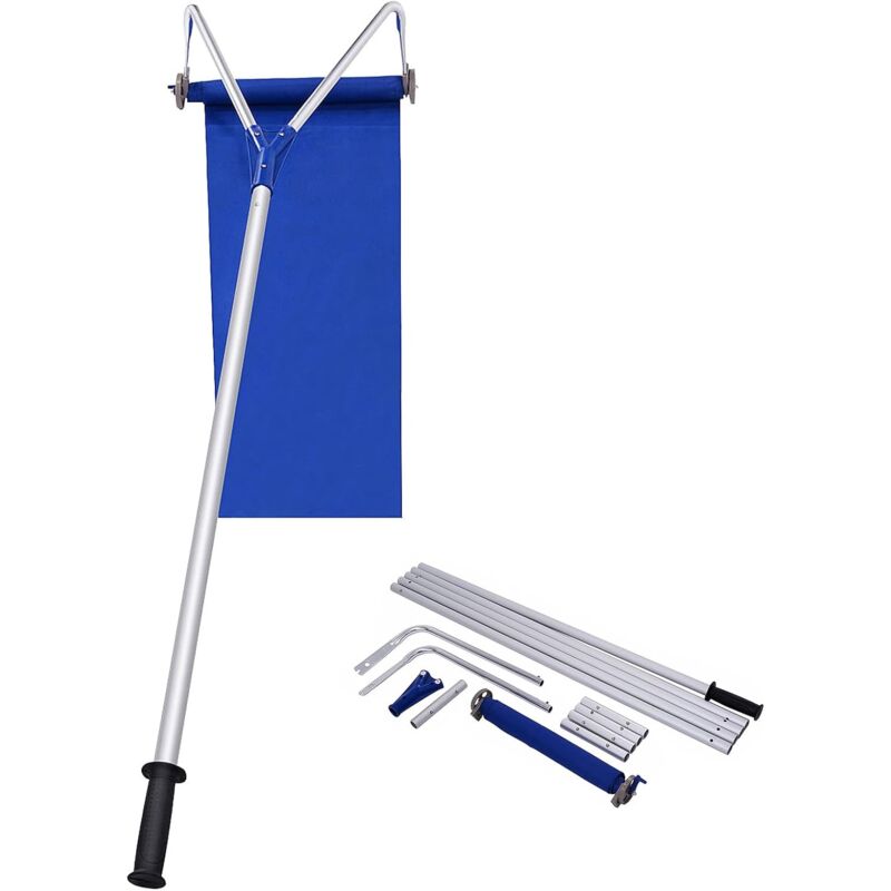 Costway - Râteau à Neige Télescopique pour Toit 180-661 cm, Déneigement de Toit en Aluminium avec 2 Roues Coupe Large et Poignée Antidérapants