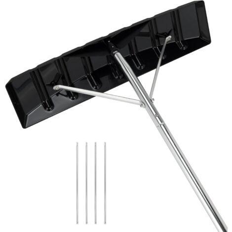 Râteau à Neige Pour Toit Avec 4 Tiges D'Extension 170-608 Cm Déneigement De Toit En Aluminium Pour Maison Véhicule