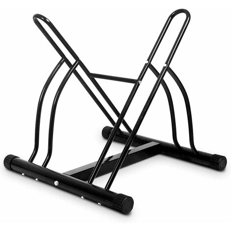 COSTWAY Râtelier 2 Vélos, Range Vélo Parking Vélo en Acier pour Support au Sol ou Mur Intérieur Extérieur, 60x53x56CM Noir