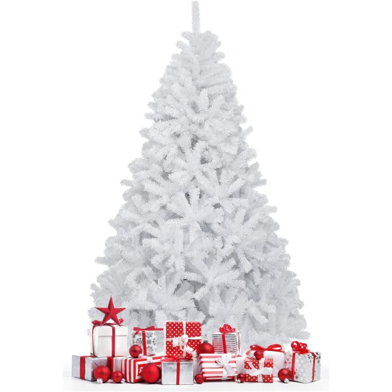 

Árbol de Navidad Artificial 180 cm con 1477Ramas, Base Plegable de Metal, Árbol Decorativo de Bisagra Fácil de Montar - Costway