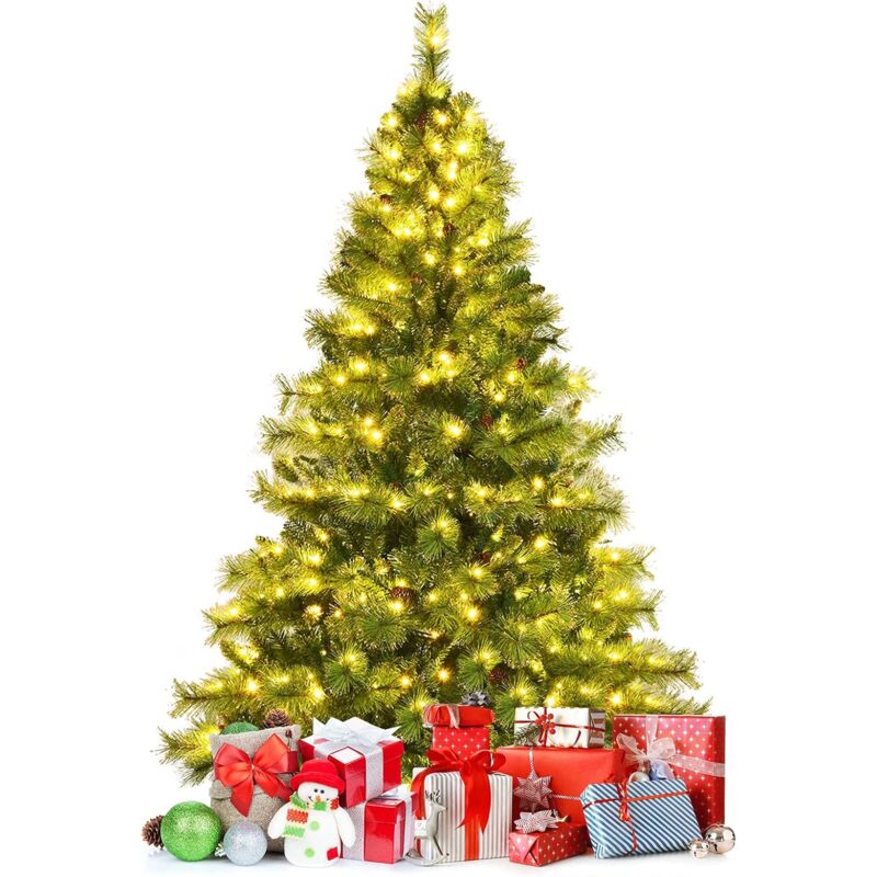 

Árbol de Navidad Artificial 180 cm con 350 luces LED Decoración para Navidad Hogar - Costway