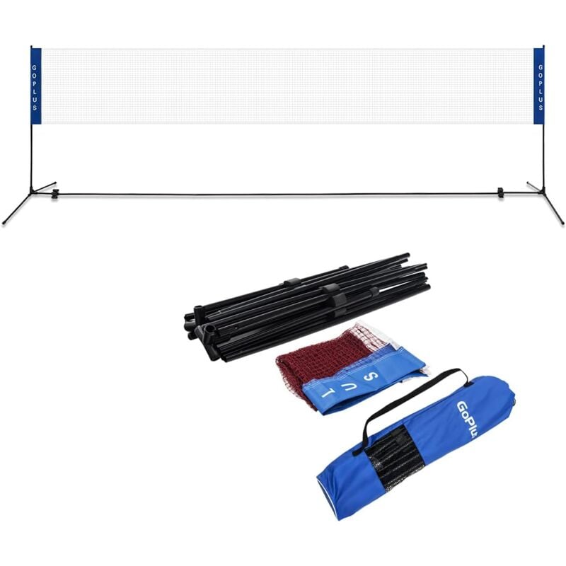 

Red de Tenis Bádminton de Pie Altura Ajustable Plegable (5.1m*1.55m) - Costway