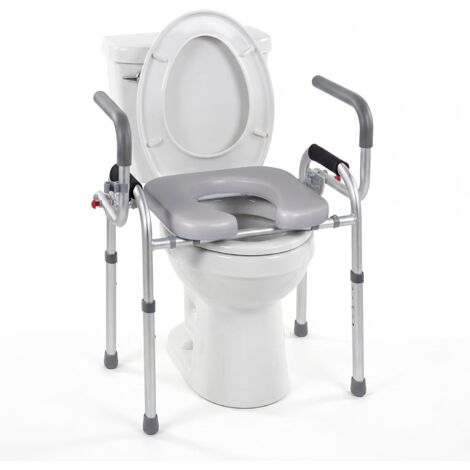 COSTWAY Ringhiera di Sicurezza per WC Portata 136 kg,Braccioli Pieghevoli,Altezza 49-59 cm